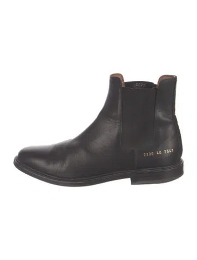 Pre-owned Common Projects Leather Chelsea Boots In Black