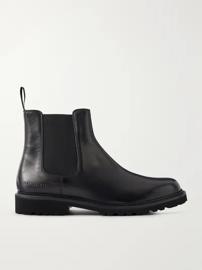 Common Projects Leather Chelsea Boots In Black