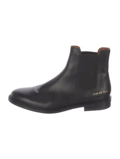 Pre-owned Common Projects Leather Chelsea Boots In Black