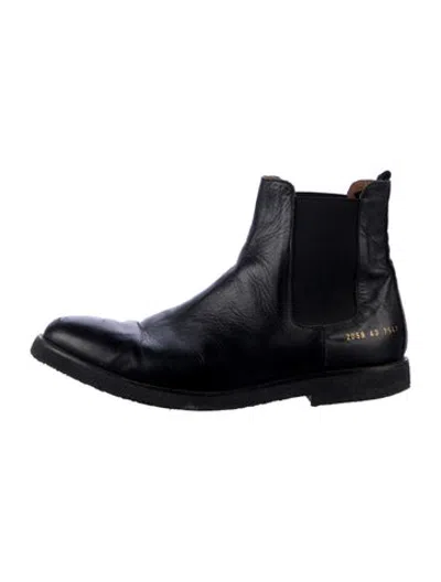 Pre-owned Common Projects Leather Chelsea Boots In Black