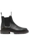 Common Projects Ridged Leather Chelsea Boots In Black