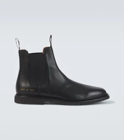 Common Projects Leather Chelsea Boots In 7547 Black
