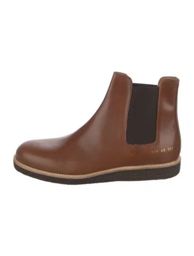 Pre-owned Common Projects Leather Chelsea Boots In Brown