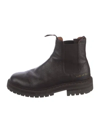 Pre-owned Common Projects Leather Chelsea Boots In Brown