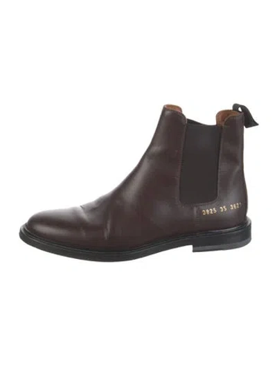 Pre-owned Common Projects Leather Chelsea Boots In Brown