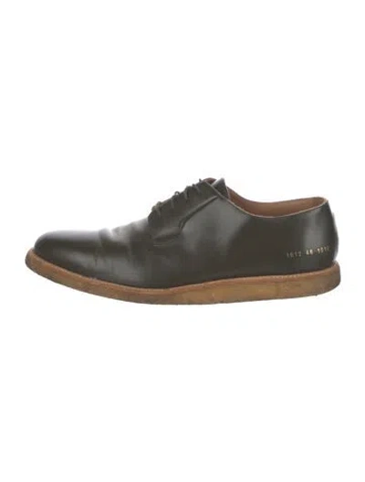Pre-owned Common Projects Leather Colorblock Pattern Derby Shoes In Green