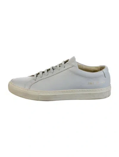 Pre-owned Common Projects Leather Colorblock Pattern Sneakers In Gray