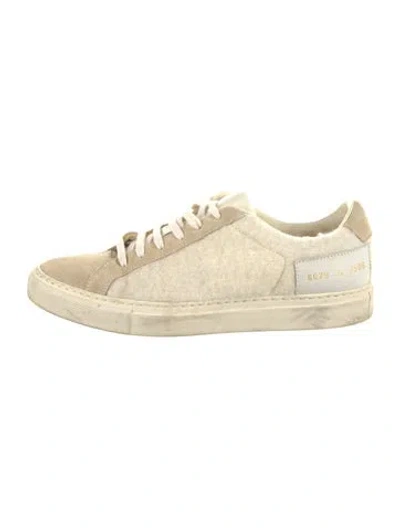 Pre-owned Common Projects Leather Colorblock Pattern Sneakers In Neutral