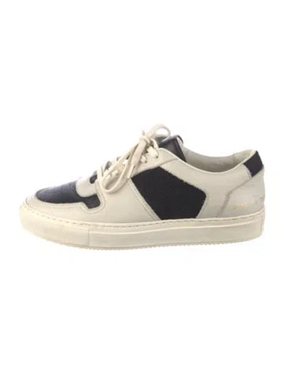 Pre-owned Common Projects Leather Colorblock Pattern Sneakers In Neutral