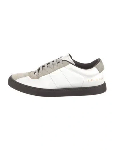 Pre-owned Common Projects Leather Colorblock Pattern Sneakers In White