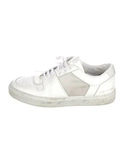 Pre-owned Common Projects Leather Colorblock Pattern Sneakers In White