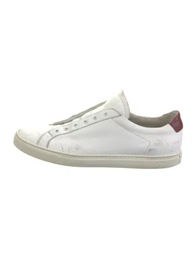 Pre-owned Common Projects Leather Colorblock Pattern Sneakers In White
