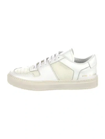 Pre-owned Common Projects Leather Colorblock Pattern Sneakers In White