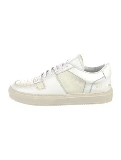 Pre-owned Common Projects Leather Colorblock Pattern Sneakers In White