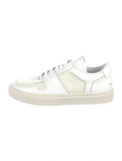 Pre-owned Common Projects Leather Colorblock Pattern Sneakers In White