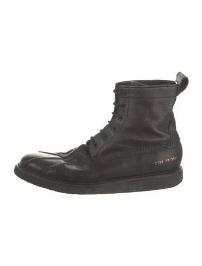 Pre-owned Common Projects Leather Combat Boots In Multi