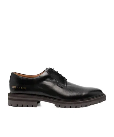 Common Projects Leather Derby Shoes In Black