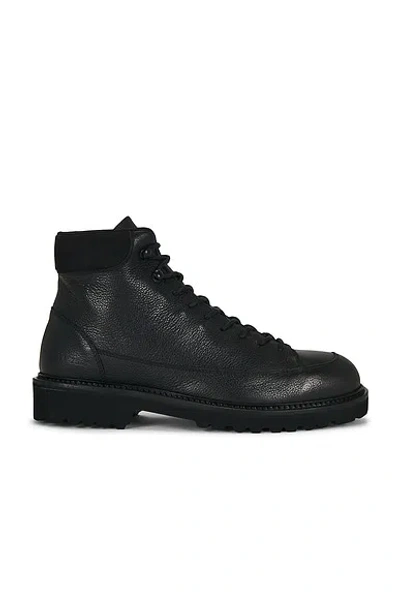 Common Projects Hiker Suede-trimmed Full-grain Leather Hiking Boots In Black