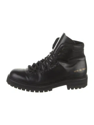 Pre-owned Common Projects Leather Hiking Boots In Black