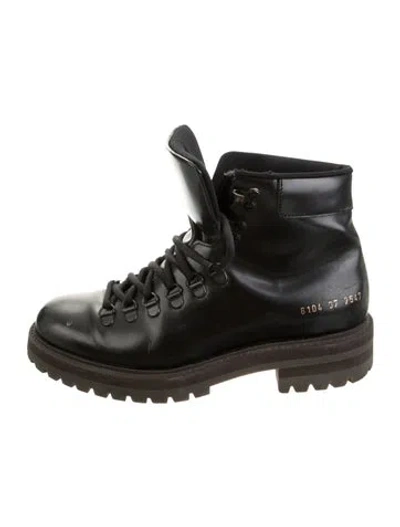 Pre-owned Common Projects Leather Hiking Boots In Black
