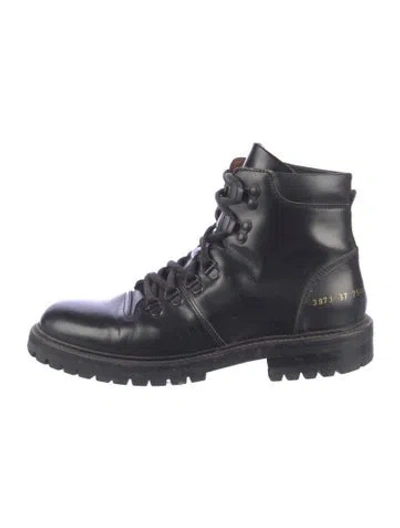 Pre-owned Common Projects Leather Hiking Boots In Black