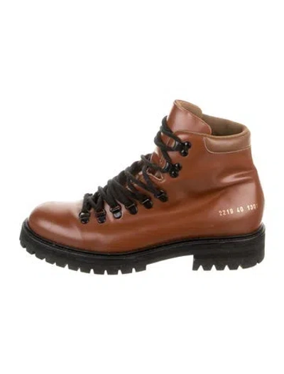 Pre-owned Common Projects Leather Hiking Boots In Brown