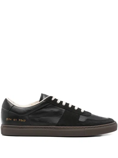 Common Projects Leather Lace-up Low-top Sneakers In Black