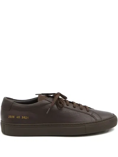 Common Projects Leather Lace-up Sneakers In Brown