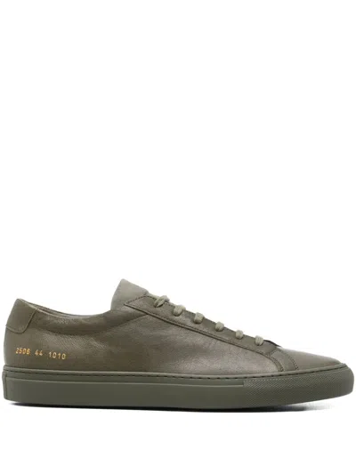 Common Projects Leather Lace-up Sneakers In Green