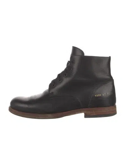 Pre-owned Common Projects Leather Lace-up Boots In Black