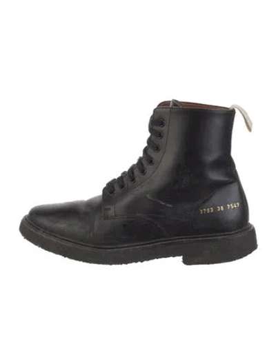 Pre-owned Common Projects Leather Lace-up Boots In Black