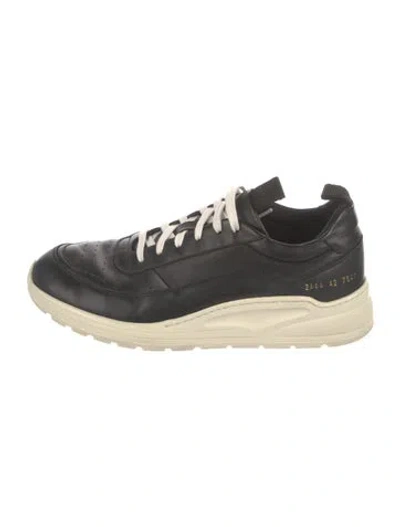 Pre-owned Common Projects Leather Lasercut Accents Sneakers In Black