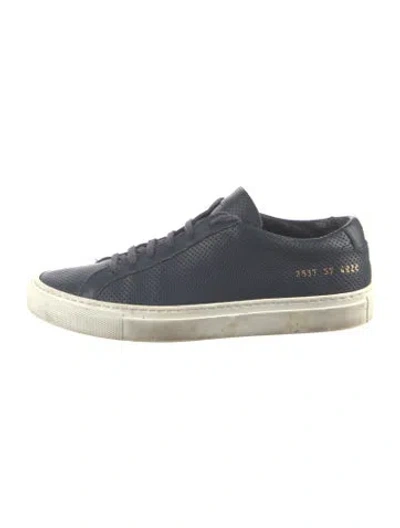 Pre-owned Common Projects Leather Lasercut Accents Sneakers In Blue