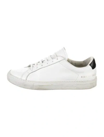 Pre-owned Common Projects Leather Leather Trim Embellishment Sneakers In White