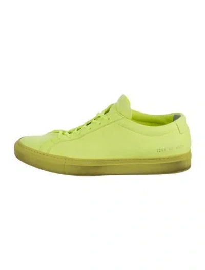 Pre-owned Common Projects Leather Leather Trim Embellishment Sneakers In Yellow