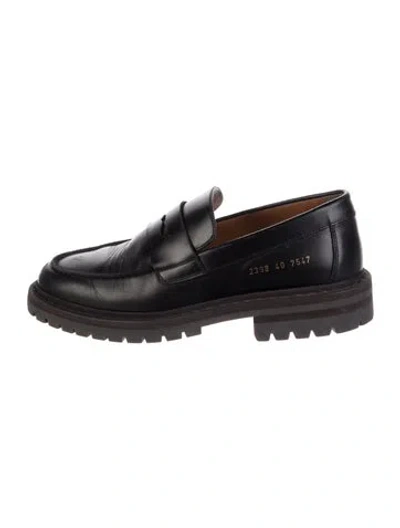 Pre-owned Common Projects Leather Loafers In Black