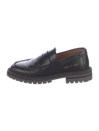 Pre-owned Common Projects Leather Loafers In Black