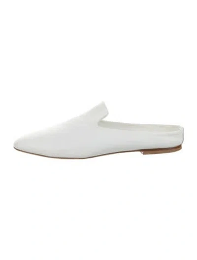 Pre-owned Common Projects Leather Mules In White