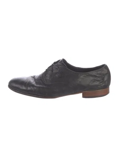 Pre-owned Common Projects Leather Oxfords In Black