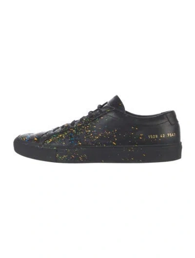 Pre-owned Common Projects Leather Printed Sneakers In Blue