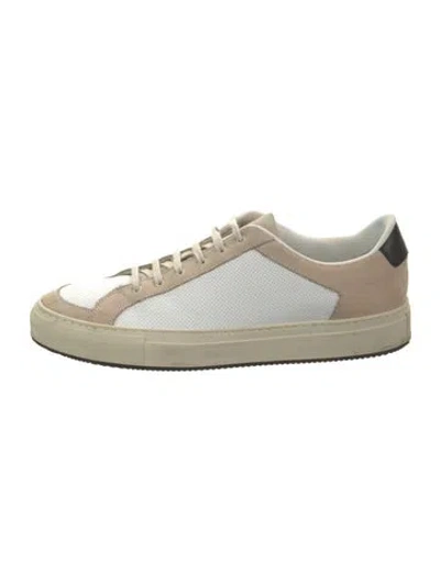 Pre-owned Common Projects Leather Printed Sneakers In Neutral