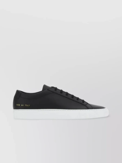 COMMON PROJECTS LEATHER ROUND TOE SNEAKERS WITH CONTRAST SOLE