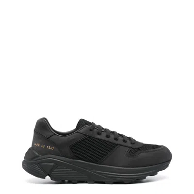 Common Projects Leather Runner Sneakers In Black