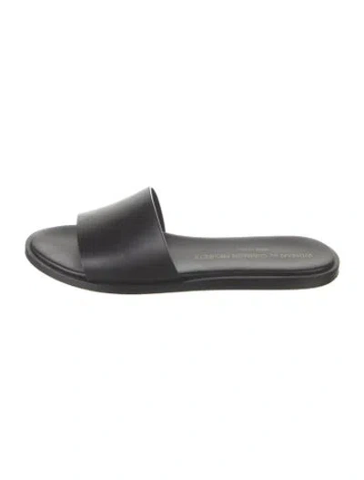 Pre-owned Common Projects Leather Slides In Black