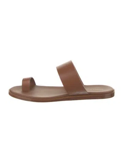 Pre-owned Common Projects Leather Slides In Brown