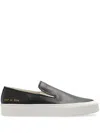 Common Projects Slip On Sneakers In Black Leather In Black