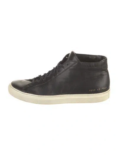Pre-owned Common Projects Leather Sneakers In Black