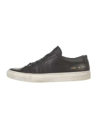 Pre-owned Common Projects Leather Sneakers In Black