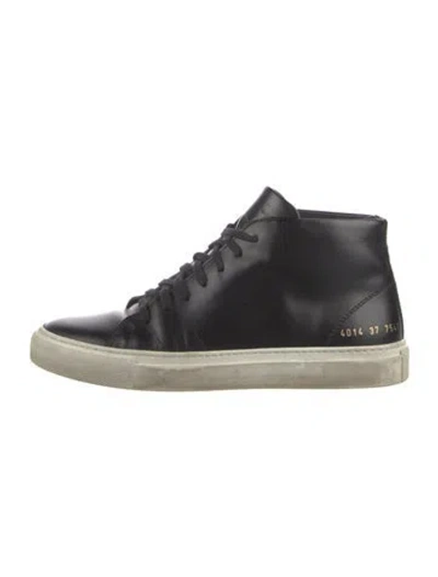 Pre-owned Common Projects Leather Sneakers In Black