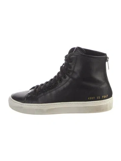 Pre-owned Common Projects Leather Sneakers In Black